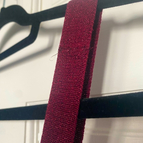 Revolve Superdown Zoe Knit Sparkle Dress in Burgundy | Size Medium - Picture 3 of 8